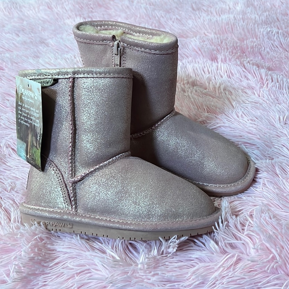 BearPaw kids Emma toddler Z pink glitter boots size 12